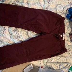 Burgundy skinny jeans